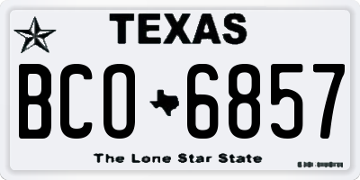 TX license plate BCO6857