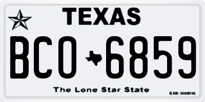 TX license plate BCO6859