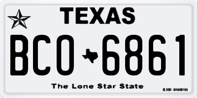 TX license plate BCO6861
