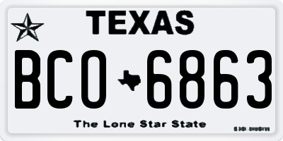 TX license plate BCO6863