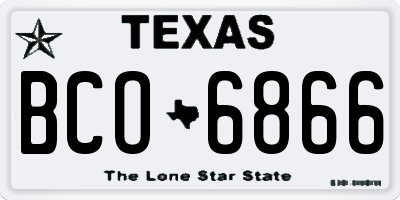 TX license plate BCO6866
