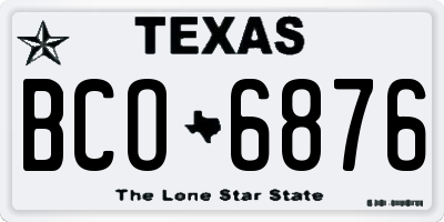 TX license plate BCO6876