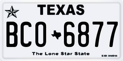 TX license plate BCO6877