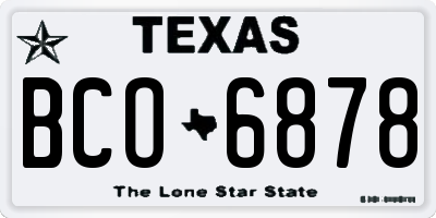 TX license plate BCO6878