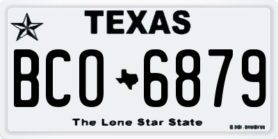 TX license plate BCO6879