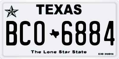 TX license plate BCO6884