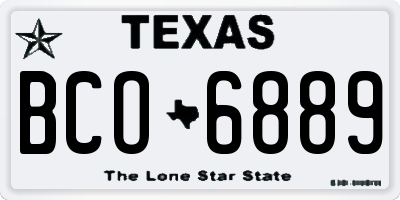 TX license plate BCO6889