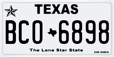 TX license plate BCO6898
