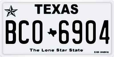 TX license plate BCO6904
