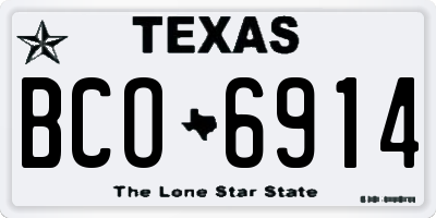 TX license plate BCO6914