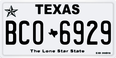 TX license plate BCO6929