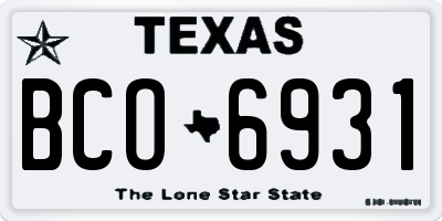 TX license plate BCO6931