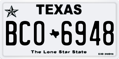 TX license plate BCO6948