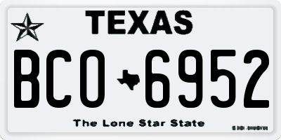 TX license plate BCO6952