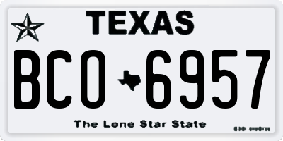 TX license plate BCO6957