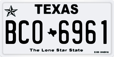 TX license plate BCO6961