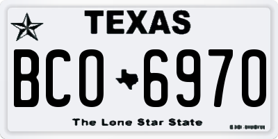 TX license plate BCO6970
