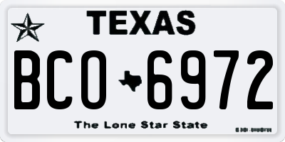 TX license plate BCO6972