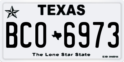 TX license plate BCO6973