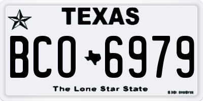 TX license plate BCO6979