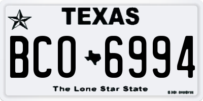 TX license plate BCO6994