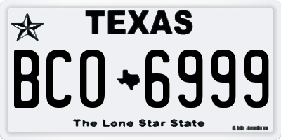 TX license plate BCO6999