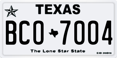 TX license plate BCO7004