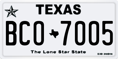 TX license plate BCO7005