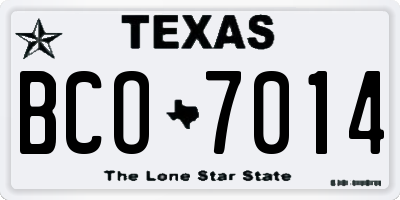 TX license plate BCO7014