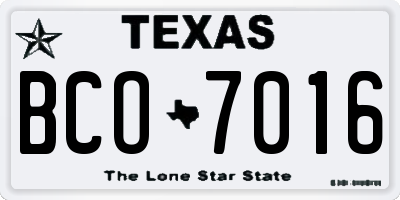 TX license plate BCO7016