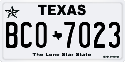 TX license plate BCO7023