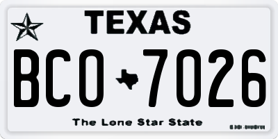 TX license plate BCO7026