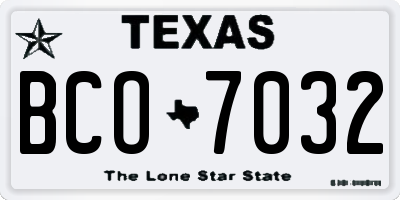 TX license plate BCO7032