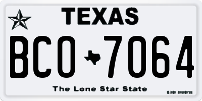 TX license plate BCO7064