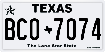 TX license plate BCO7074