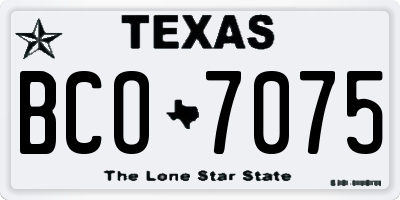 TX license plate BCO7075