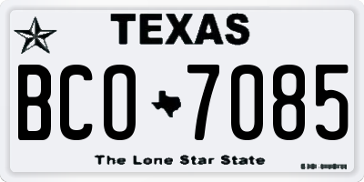 TX license plate BCO7085