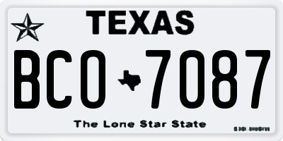 TX license plate BCO7087
