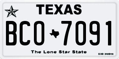 TX license plate BCO7091