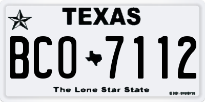TX license plate BCO7112
