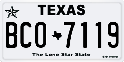 TX license plate BCO7119