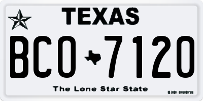 TX license plate BCO7120