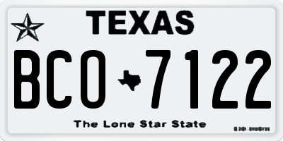 TX license plate BCO7122