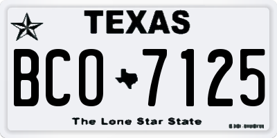 TX license plate BCO7125