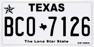 TX license plate BCO7126