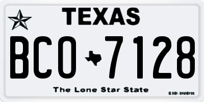 TX license plate BCO7128