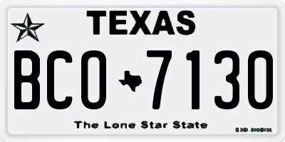TX license plate BCO7130