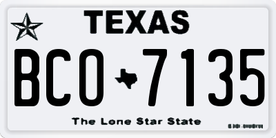 TX license plate BCO7135