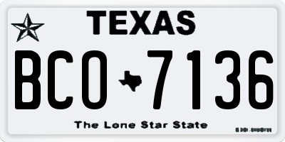 TX license plate BCO7136