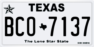 TX license plate BCO7137